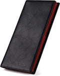 VISOUL Mens Leather Long Bifold Checkbook Wallets by VISOUL