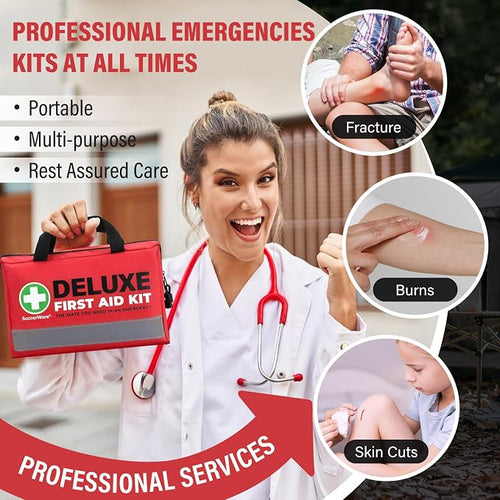 380 Pieces Deluxe First Aid Kit Compact Trauma Medical Kits - Image 2