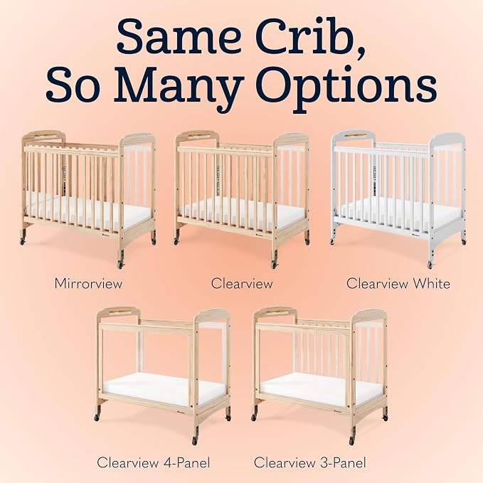 Foundations Serenity Compact Clearview Daycare Crib, Fixed Side, Durable Wood - Image 9