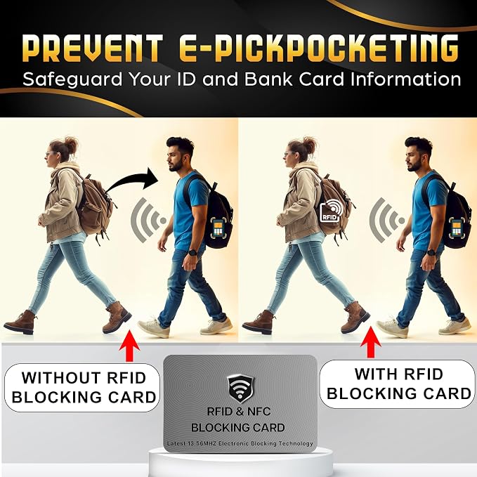 SaiTech IT 5 Pack RFID Blocking Cards, One Protects Entire Wallet Purse - Image 3