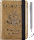 Passport Holder Cover Wallet Travel Essentials RFID Blocking Leather Card Case by PASCACOO