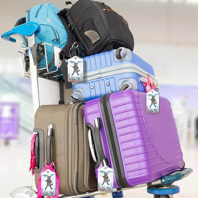 2Pack Luggage Tags for Suitcases, Cute Unique Pu Leather Cruise Luggage Tag - Image 5