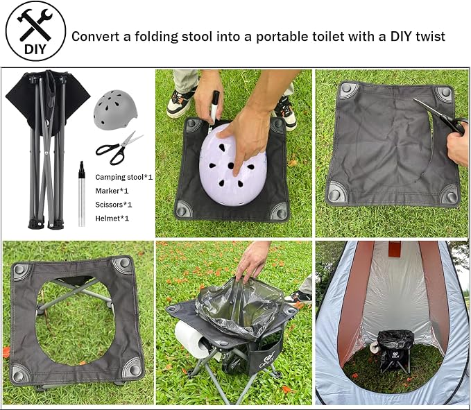Opliy Camping Stool, Folding Small Chair Portable Camp Stool - Image 8