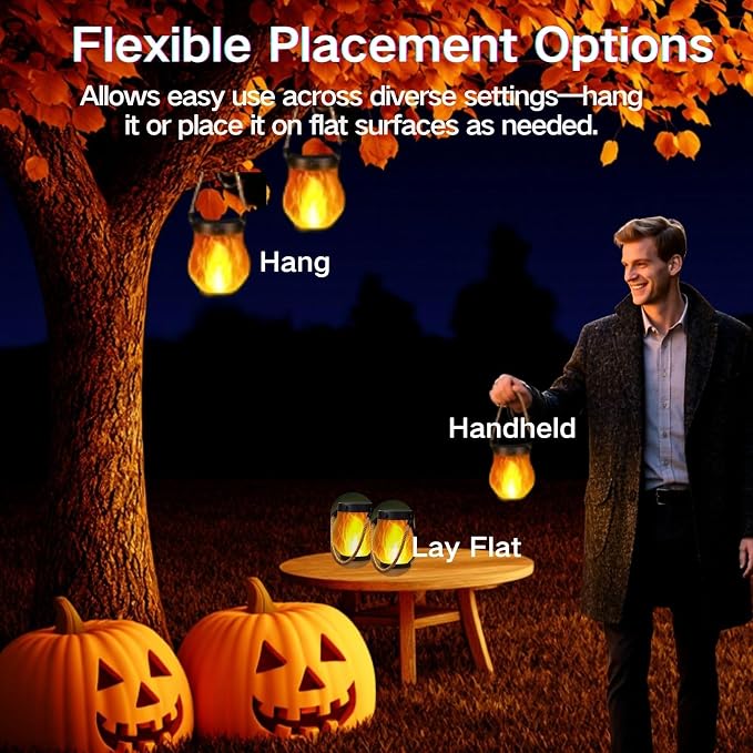 Solar Lantern Outdoor Lights, Flickering LED - Image 5