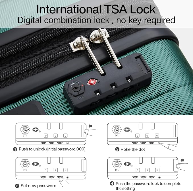 Hanke 24 Inch Expandable Checked Luggage Lightweight PC Hard Shell Luggage - Image 6