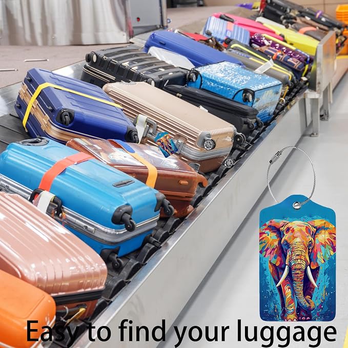 Colorful Elephant 2-Pack Luggage Tags - Image 5