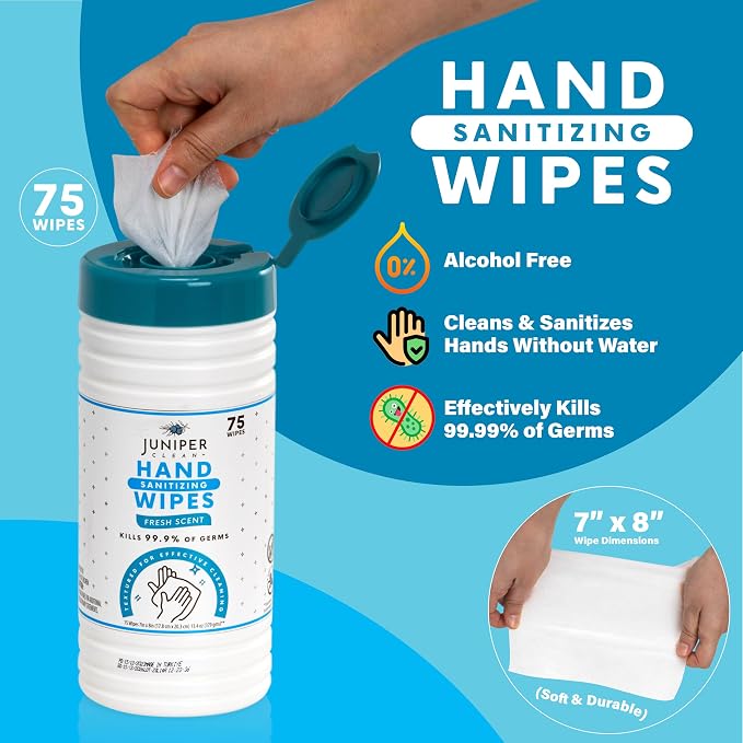 6 Pack Canister Hand Sanitizing Wipes, Alcohol Free 450 Count Canister - Image 4