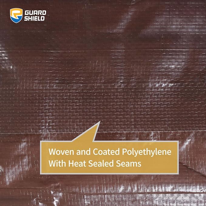 GUARD SHIELD Brown Tarp 10x10 Feet Waterproof Tarps Lightweight Camping Tarp - Image 5