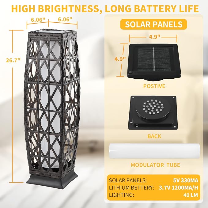 Solar Floor Lamp, Outdoor Floor Lamp, Solar Lanterns Outdoor Waterproof - Image 7