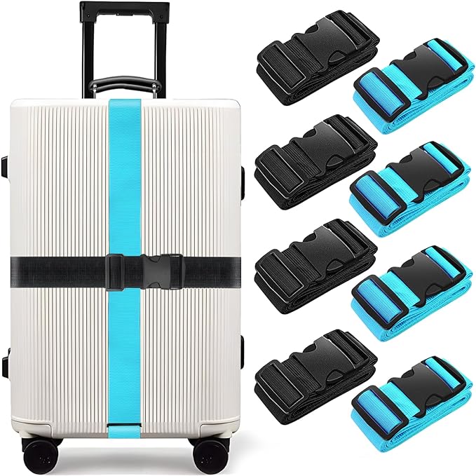 BILIONE 8 Pcs Luggage Straps, TSA Approved Add a Bag Premium Accessory by BILIONE