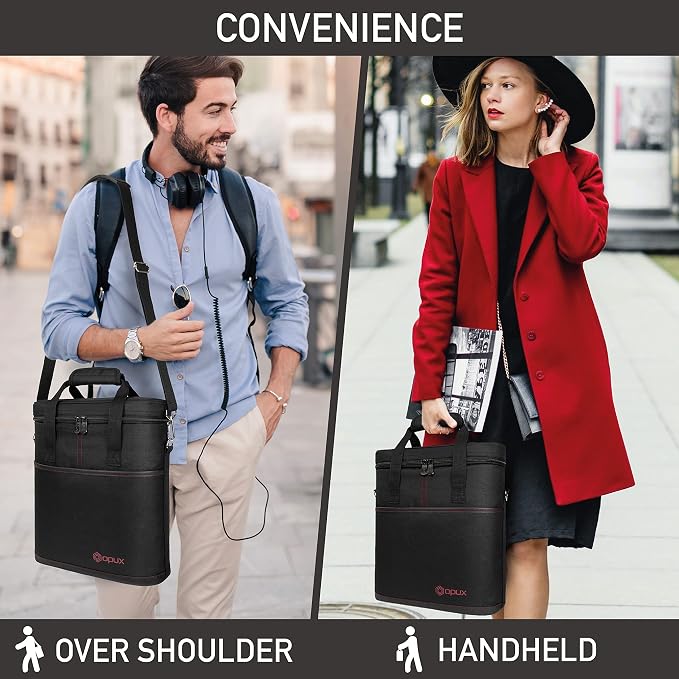 OPUX 3 Bottle Wine Carrier Tote, Insulated Leakproof Wine Cooler Bag, Wine - Image 6