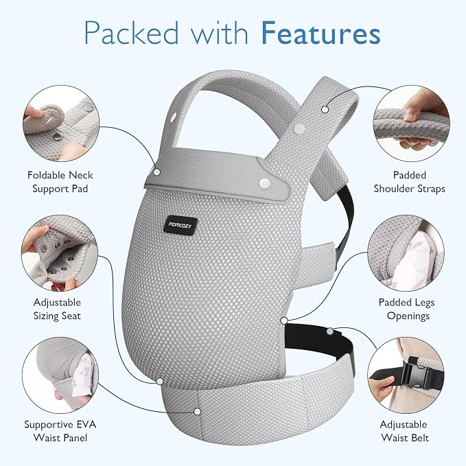 Momcozy Breathable Mesh Baby Carrier, Ergonomic and Lightweight Infant Carrier - Image 5