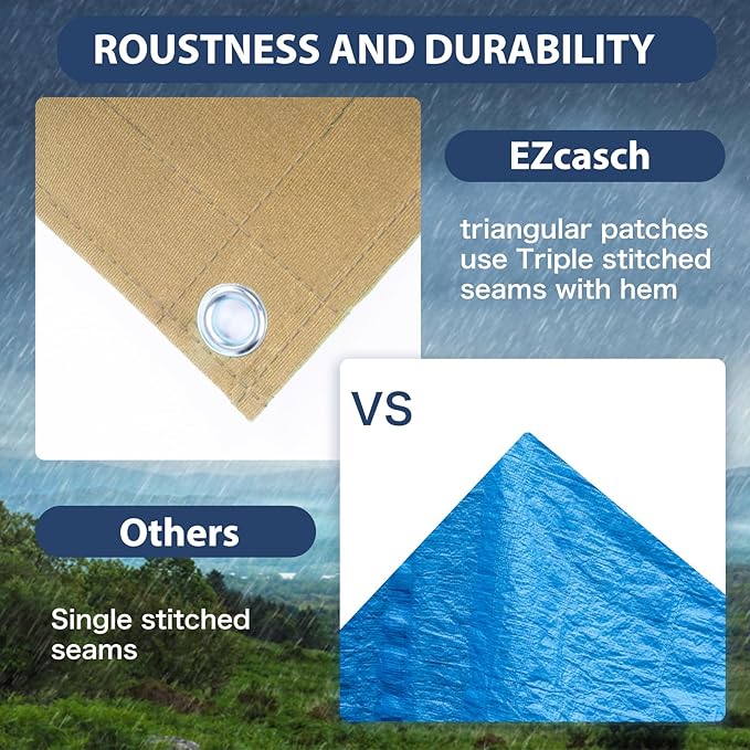 12’x20’ Canvas Tarps Heavy Duty Waterproof Tarpaulins - Image 3