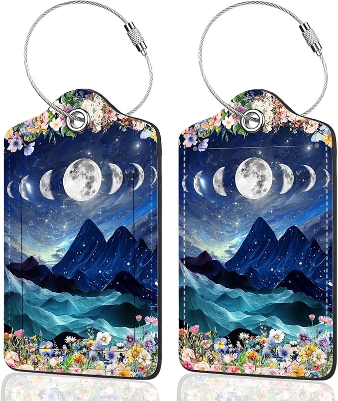 2Pack Luggage Tags for Suitcases, Cute Unique Pu Leather Cruise Luggage Tag by Unknown