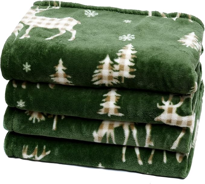PHF Printed Fleece Blanket Queen Size, No Shed No Pilling Ultra Soft Plush Cozy by PHF