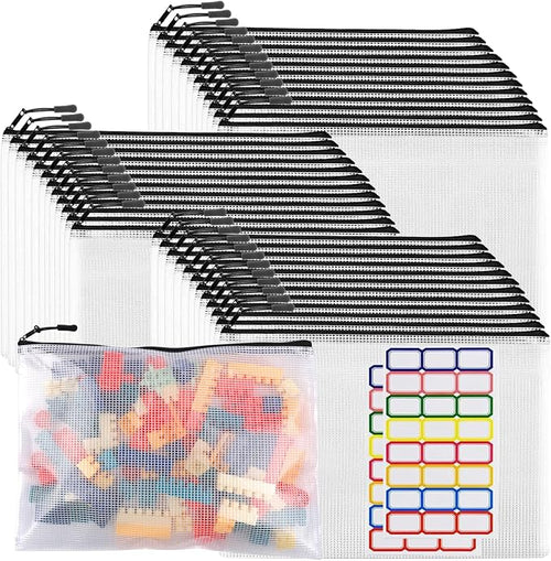 36pcs Large Mesh Zipper Pouch File Bags YOPCDJ Reusable Zippered Pouches by YOPCDJ