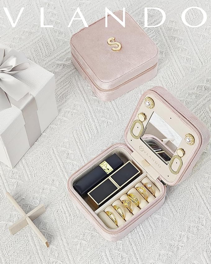 Vlando Wedding Gifts, Travel Jewelry Organizer, Necklace Organizer Earrings - Image 6