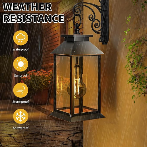 2 Pack Hanging Solar Lanterns Glass Solar Lights Outdoor Waterproof Upgraded - Image 2