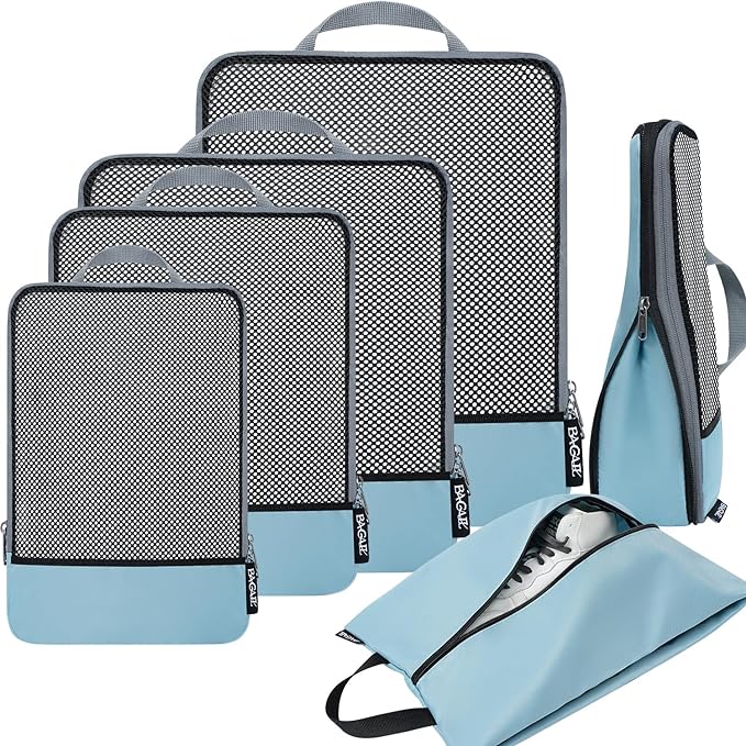 BAGAIL 4 Set/6 Set/8 Set Compression Packing Cubes Travel Accessories by BAGAIL