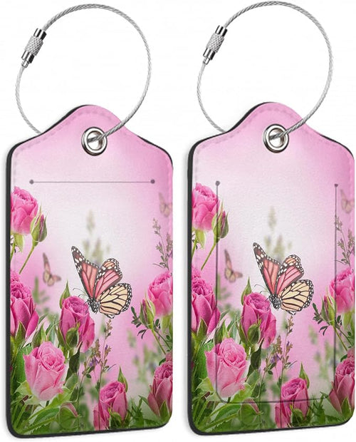 2 Pack Luggage TagsButterfly Rose Floral by TXIANT