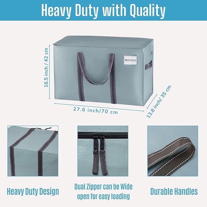 VENO 10 Pack Moving Bags, Heavy Duty, Moving Boxes Alternative, Packing Storage - Image 3