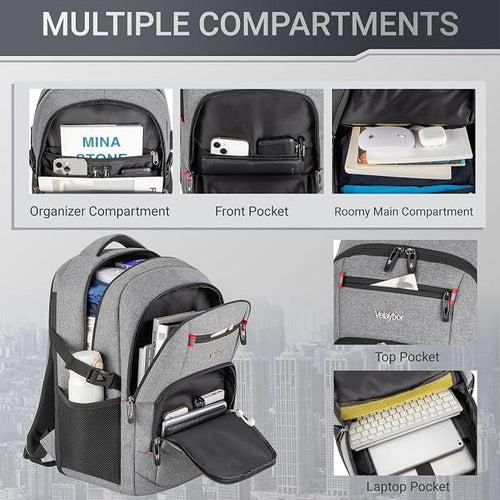 48L Expandable Laptop Backpack, Anti-thief Travel Backpack - Image 2