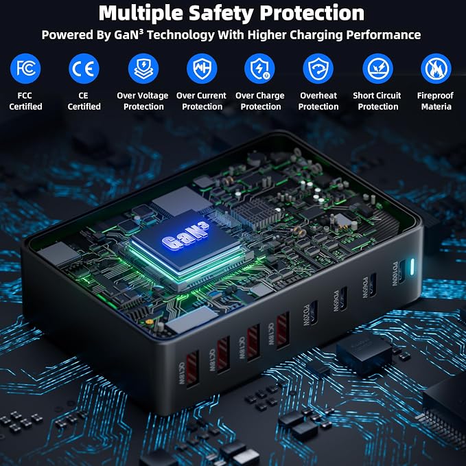 320W Fast Charging 8 Port USB C Charger Block, USB-C Charger Adapter - Image 4