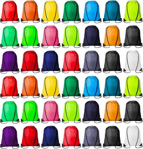 42 Pcs Drawstring Backpack Bags Sack Pack Cinch Tote Sport Storage Polyester Bag by Topspeeder