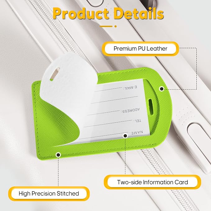3 Pack Luggage Tags for Suitcases, TSA Approved Bag Tags, Baggage Tags - Image 4