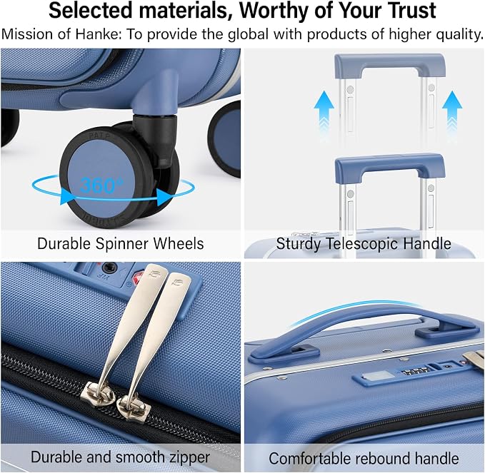 Hanke 28 Inch Luggage with Cup Holder and Charge, Top Opening Hard Shell - Image 9