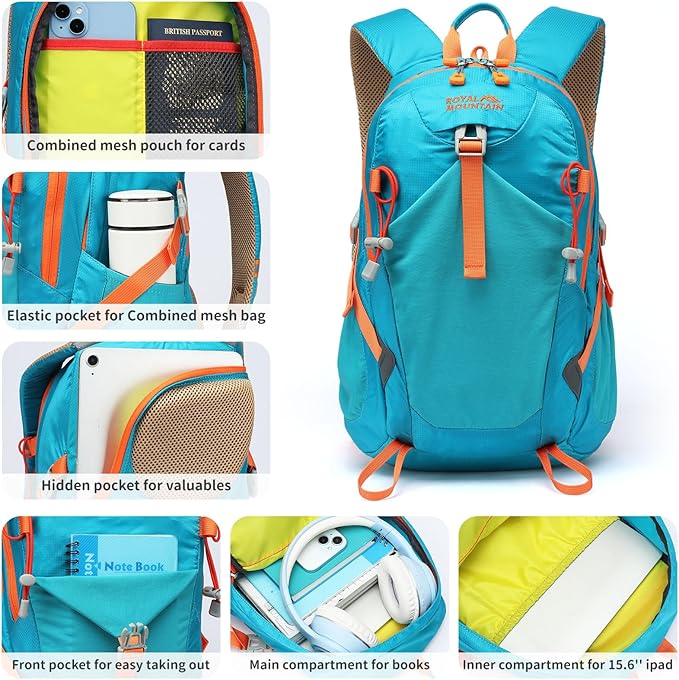 Hiking Backpack 30L Foldable Travel Daypack - Image 5