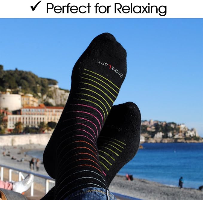 Cotton Compression Socks for Women & Men. 15-20 mmHg Support Knee-High Brown S/M - Image 4