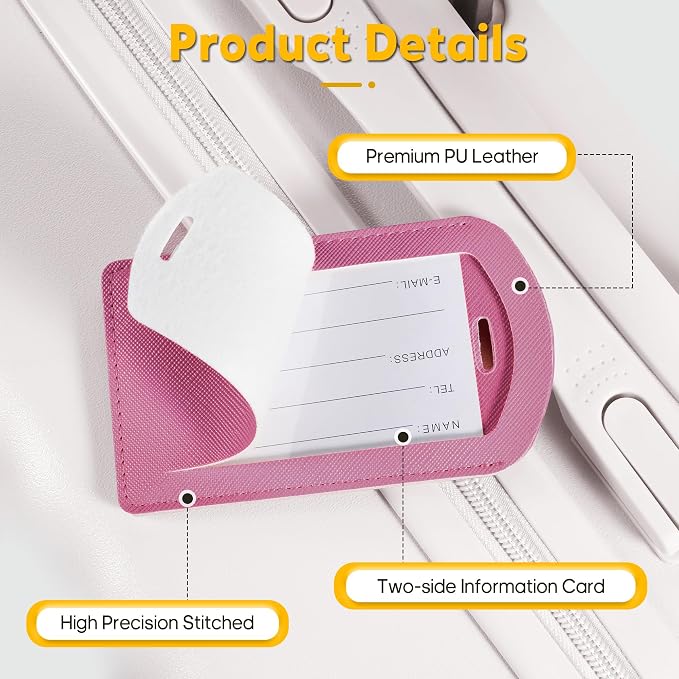 3 Pack Luggage Tags for Suitcases, TSA Approved Bag Tags, Baggage Tags - Image 4