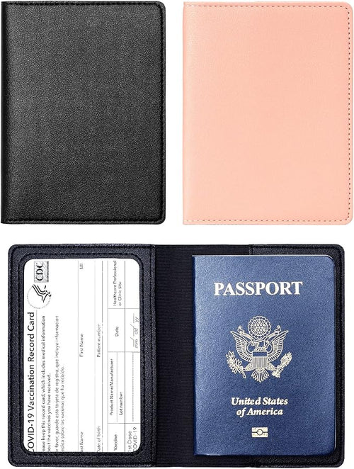 2 Pack Passport covers and Vaccine Card Holder Arouselove PU Leather Passport by Unknown