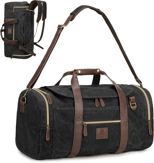 50L Duffle Bag for Men, Nomad Waxed Canvas Travel Duffel Bag Vintage Genuine by DensataTravelBag