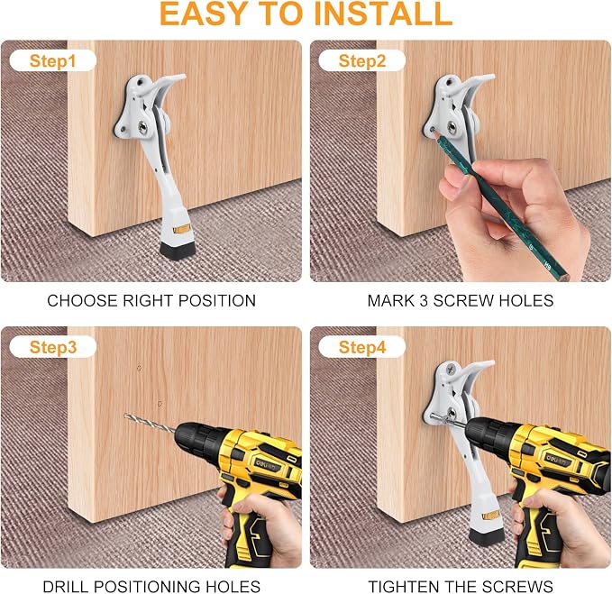 Kick Down Door Stoppers for Bottom of Door, Heavy Duty Kickdown Door Stop - Image 7