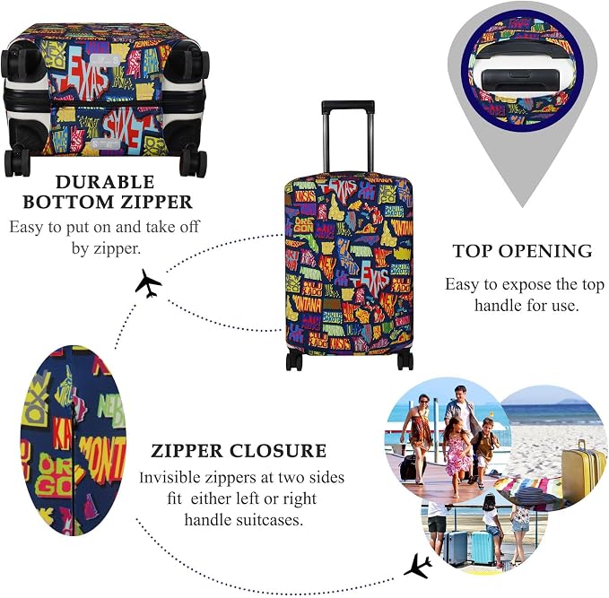 Explore Land Travel Luggage Cover Suitcase Protector Fits 23-26 Inch Case - Image 3