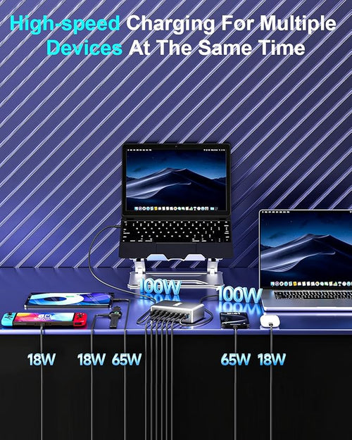 440W Fast USB C GAN Charger Block 8 Port Charging Station HUB Brick Dual PD PPS - Image 2