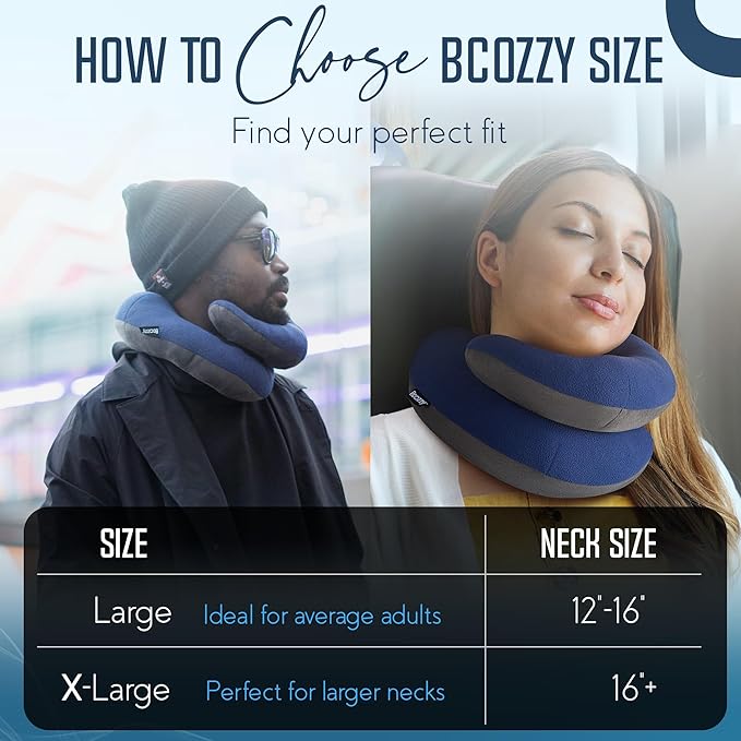 BCOZZY Travel Neck Pillow for Airplane – Patented Double Support for Head - Image 4