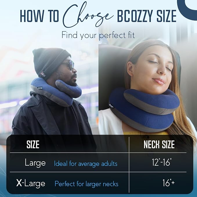 BCOZZY Travel Neck Pillow for Airplane– Patented Double Support for Head - Image 5