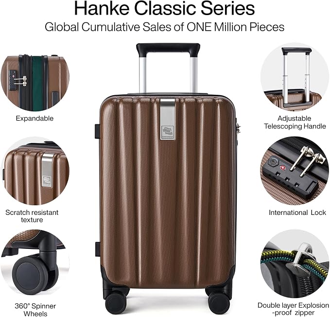 Hanke 20 Inch Expandable Carry on Luggage 22x14x9 Airline Approved Lightweight - Image 4