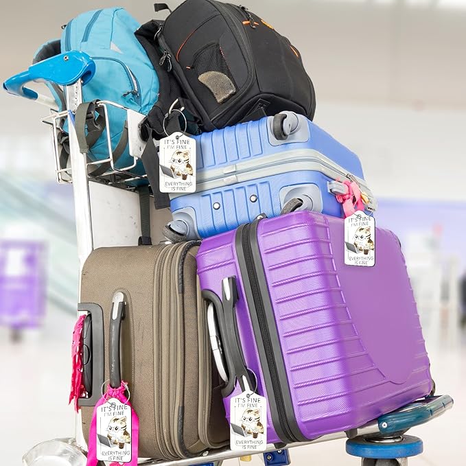 2Pack Luggage Tags for Suitcases, Cute Unique Pu Leather Cruise Luggage Tag - Image 5