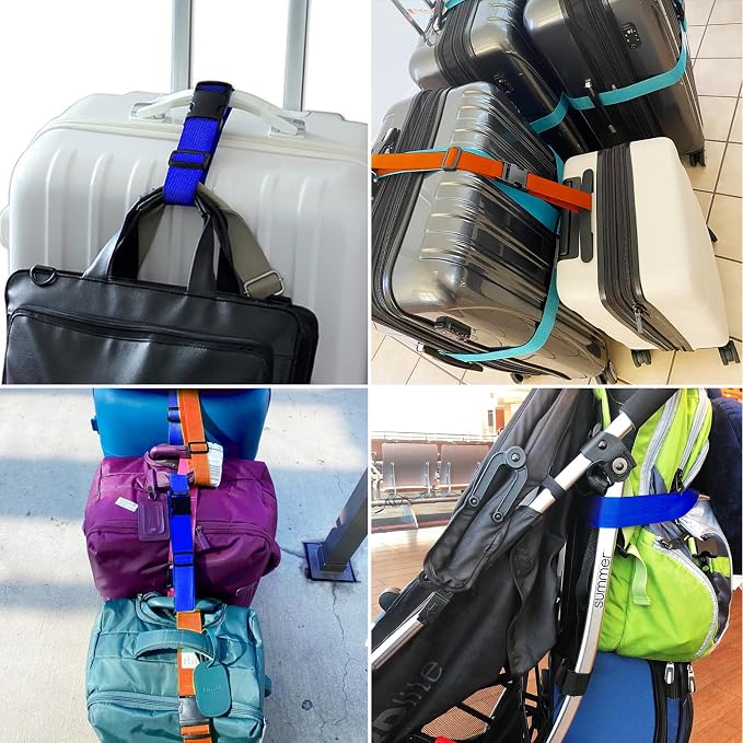 4Pack Luggage Straps for Suitcases, Travel Connector for Carry On Bag, Add Bag - Image 7