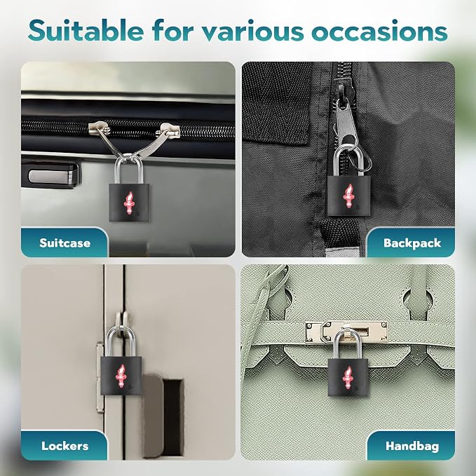 12-Pack Black Neon Square TSA Approved Luggage Lock - Image 5