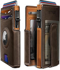Airtag Wallet for Men, with Money Clip 10 Cards Metal Case Smart Slim Pop Up by Miyozi
