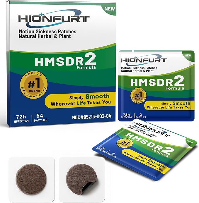 HMSDR2 64ct Motion Sickness Patches – Sea Sickness Patches by HIONFURT