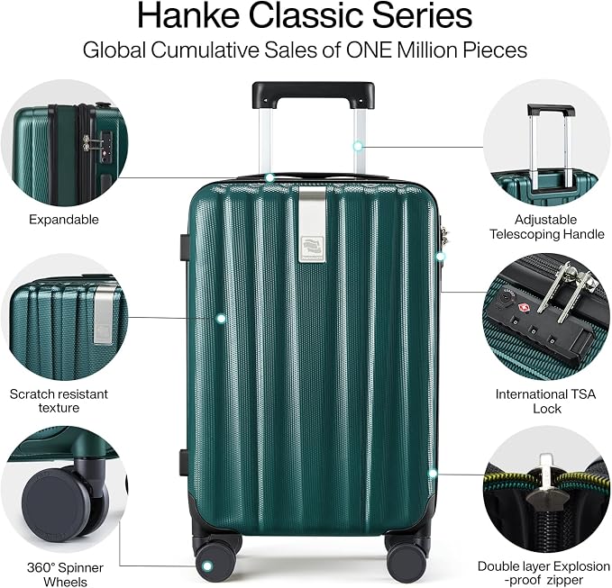 Hanke Expandable Hard Shell Luggage Sets 2 piece Carry on Luggage - Image 5