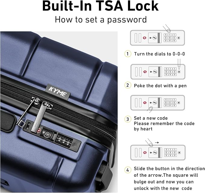 KYME Suitcases with Wheels Hardshell 30 Inch Luggage TSA Approved Large Checked - Image 6