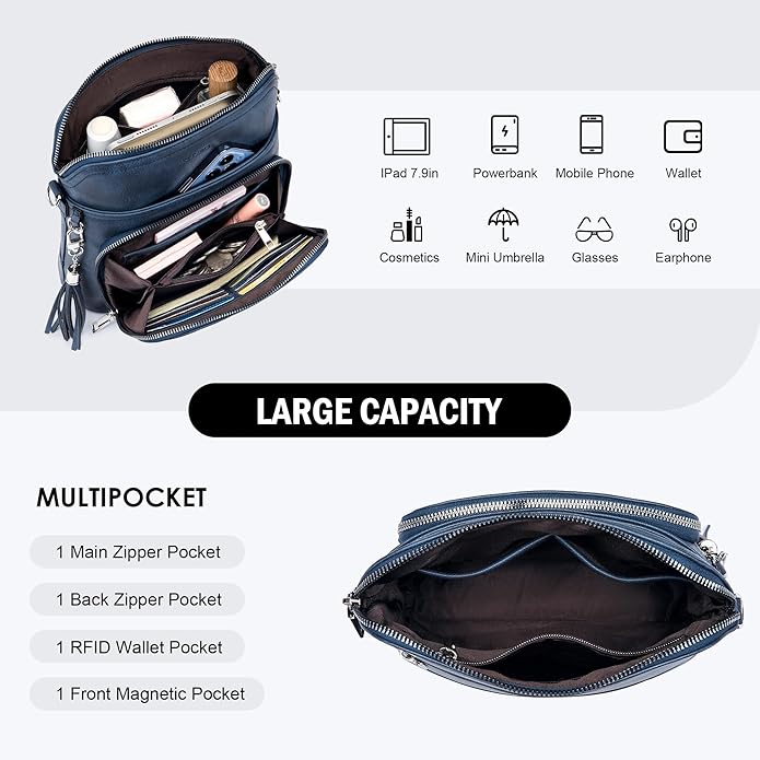 Crossbody Purse for Women, Lightweight Medium Crossbody Bag Soft Leather - Image 5