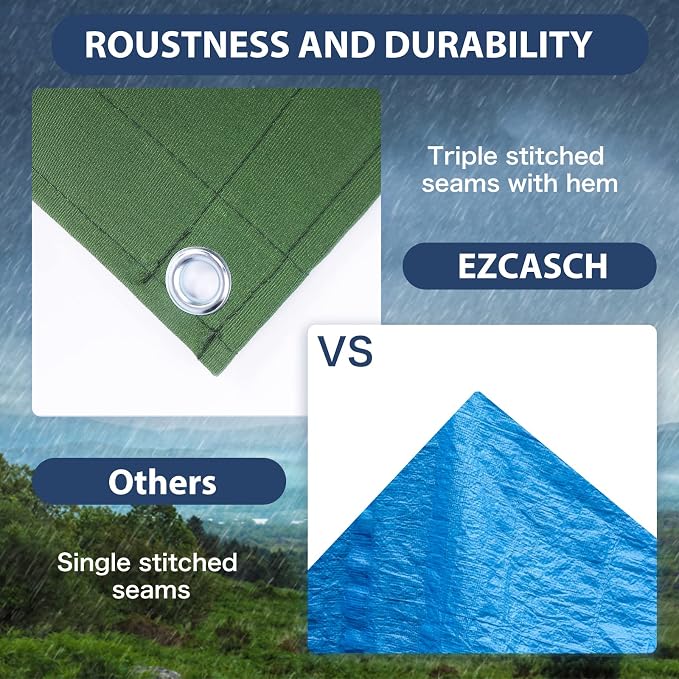 8’x10’ Canvas Tarps Heavy Duty Waterproof Tarpaulins - Image 4